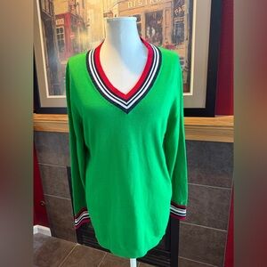 NWT Tommy Hilfiger Green V-Neck Sweater
